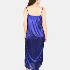 Be You Floral Lace Shoulder Straps Satin Maxi Nightdress With Robe