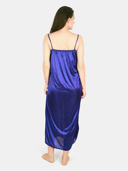 Be You Floral Lace Shoulder Straps Satin Maxi Nightdress With Robe