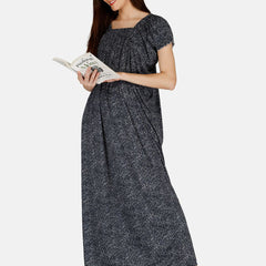 Be You Women Printed Satin Maxi Nightdress