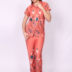 Be You Women Floral Printed Top & Pyjama Night suit