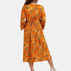 Be You Floral Printed Fit and Flare Maternity Midi Dress