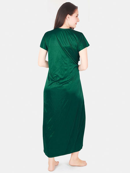 Be You Floral Lace Shoulder Straps Satin Maxi Nightdress With Robe