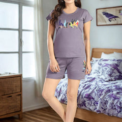 Be You Graphic Printed Round Neck Modal Night suit