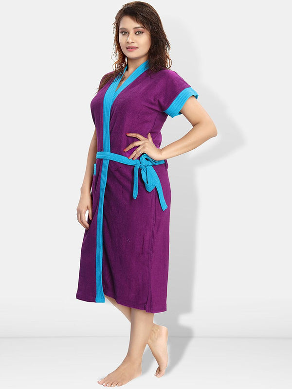 Be You Women Cotton Anti-bacterial Super Soft Bath Robe With Belt