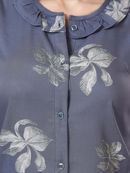Be You Floral Printed Shirt And Pyjama Night Suit