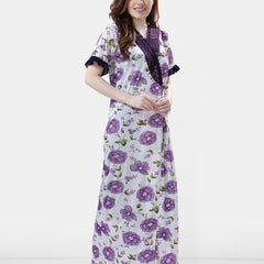 Be You Floral Printed Maxi Nightdress With Robe