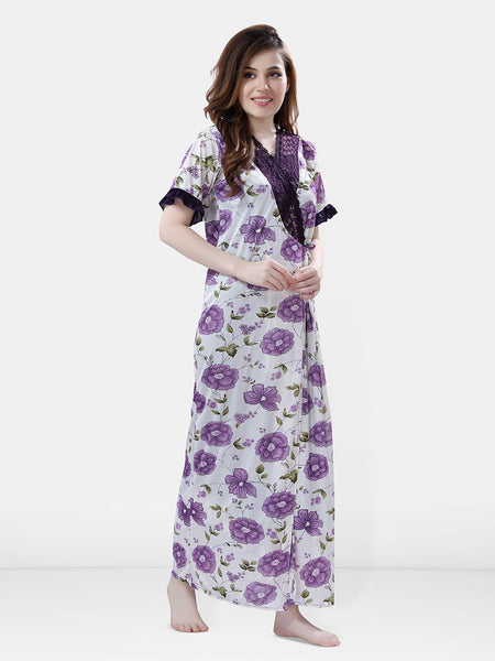 Be You Floral Printed Maxi Nightdress With Robe
