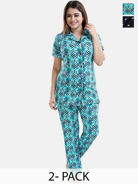 Be You Pack Of 2 Printed Night suit