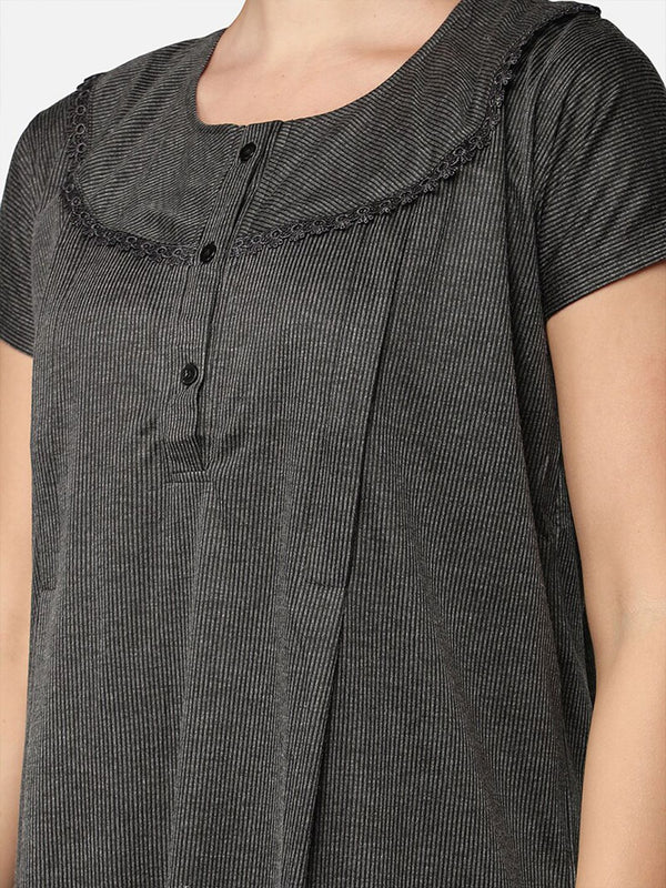 Be You Striped Maternity Maxi Nightdress