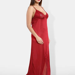 Be You Shoulder Straps Satin Maxi Nightdress With Robe
