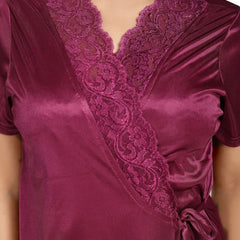 Be You V-Neck Satin Maxi Nightdress With Robe