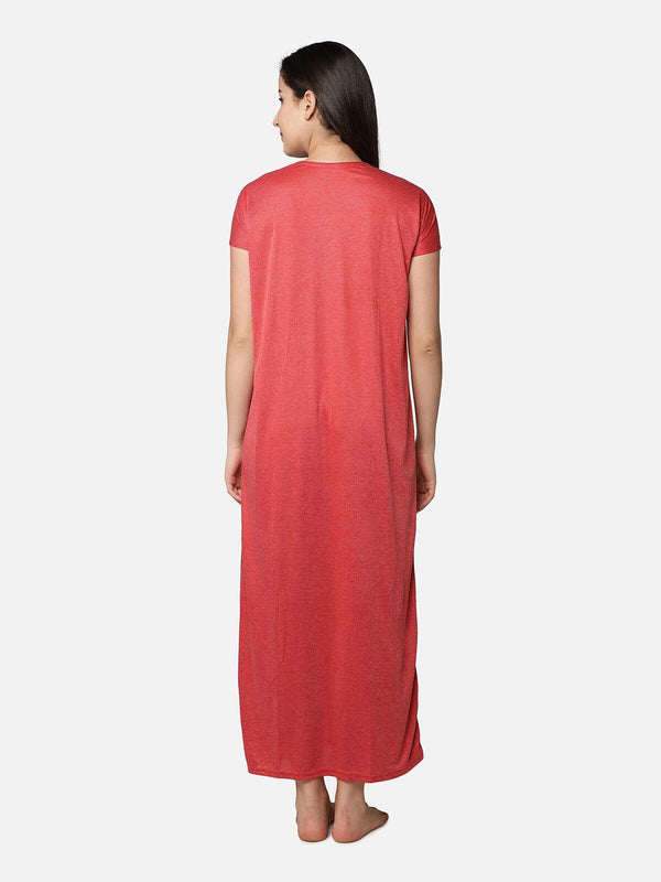 Be You Red Printed Maxi Nightdress