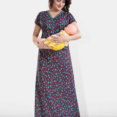 Be You Printed Satin Maternity Maxi Nightdress