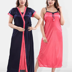 Be You V-Neck Satin Maxi Nightdress with Robe