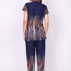 Be You Women Maroon Printed Satin Night suit