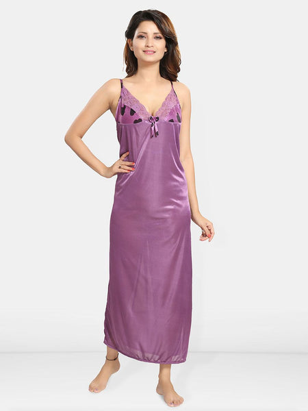 Be You Women Conversational Printed Maxi Nightdress With Robe