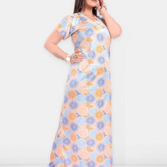 Be You Printed Women Tropical Printed Maxi Sweat Nightdress