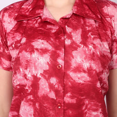 Be You Women Tie-Dye Print Top & Pyjama Night Suit