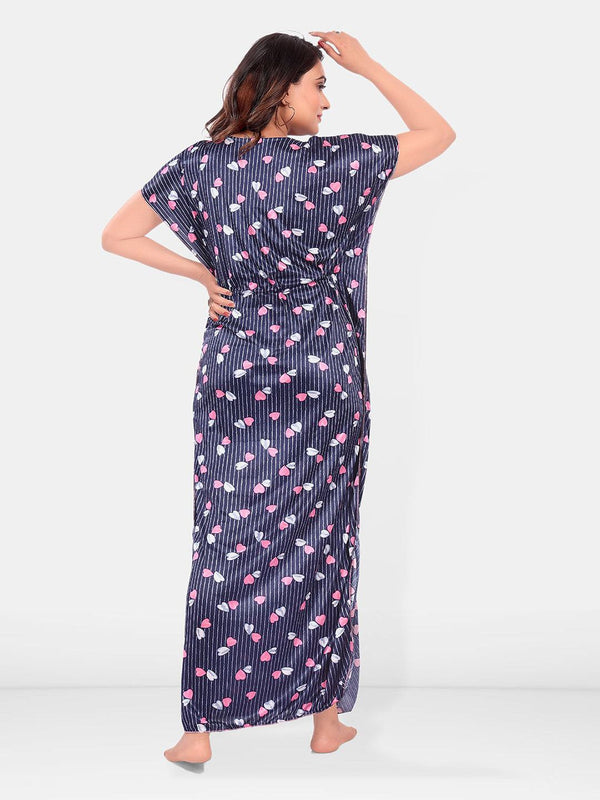 Be You Women Conversational Printed  Kaftan Maxi Nightdress