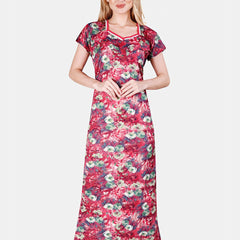 Be You Printed Satin Maternity Maxi Nightdress