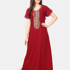 Be You Floral Embroidered Maxi Nightdress