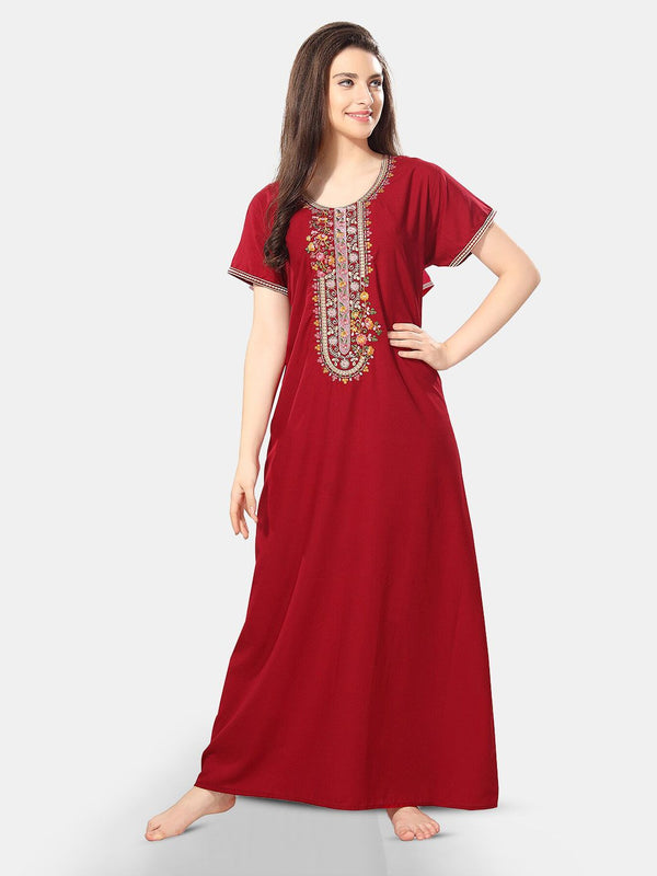 Be You Floral Embroidered Maxi Nightdress