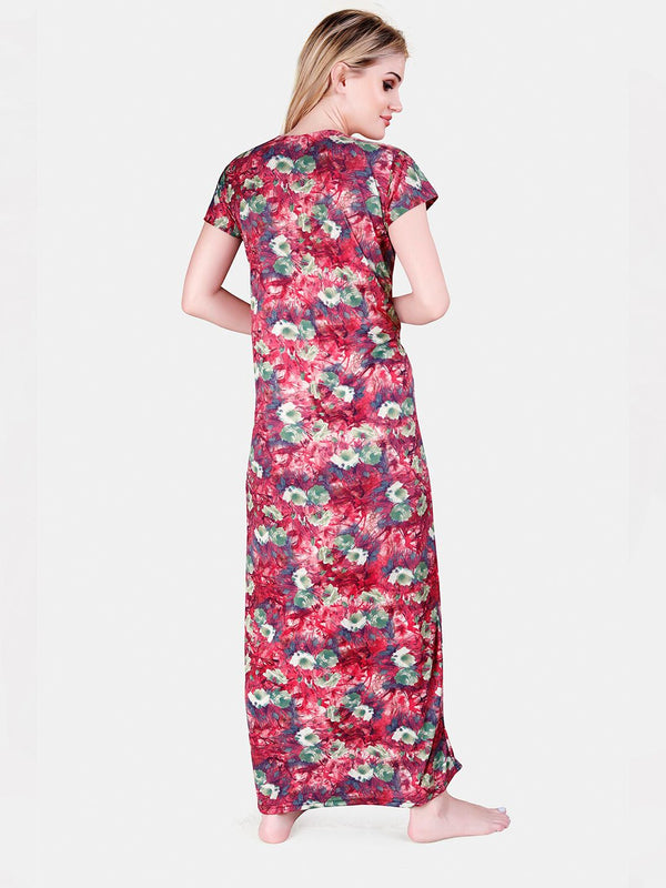 Be You Printed Satin Maternity Maxi Nightdress