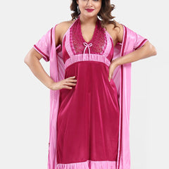 Be You Satin Wrap Nightdress With Robe