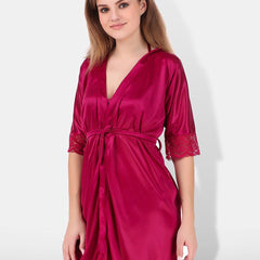Be You Non-Wired Non Padded Lingerie Set With Robe-BUF-3-PCS-SET-2243-L