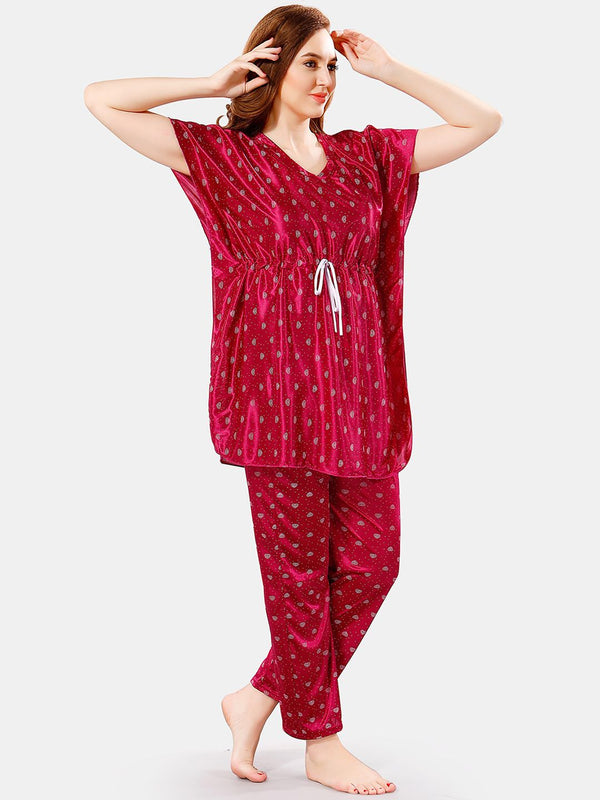 Be You Conversational Printed Satin Night Suit