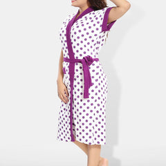 Be You Women Printed Cotton Anti-bacterial Super Soft Bath Robe With Belt