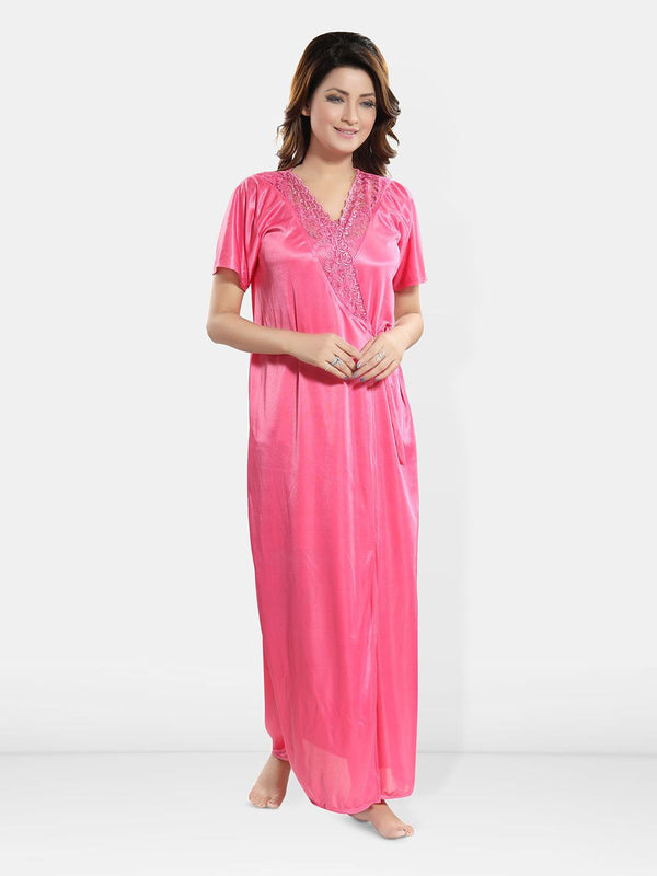 Be You Satin Wrap Nightdress With Robe