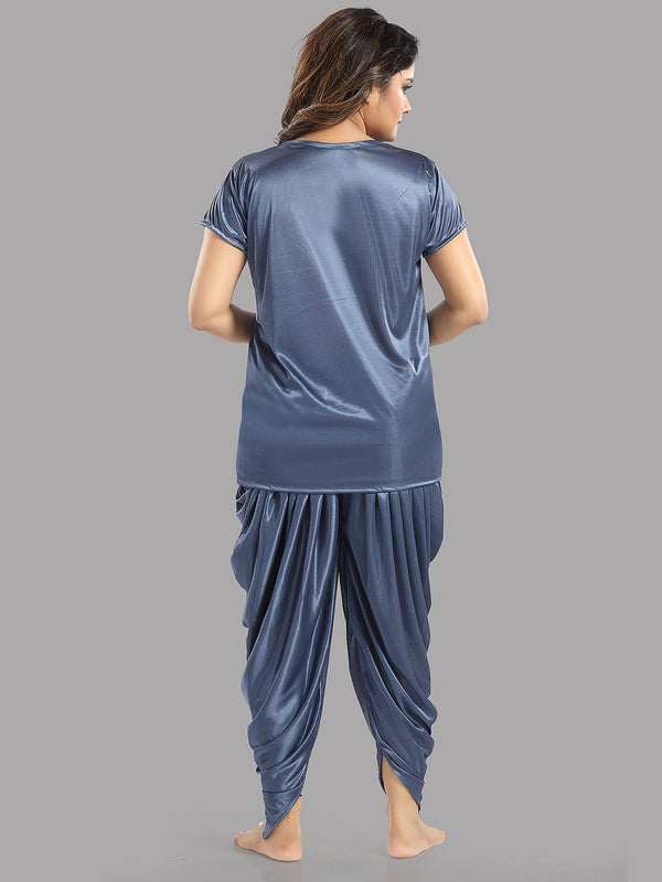 Be You Blue Satin Maxi Shoulder Straps Nightdress