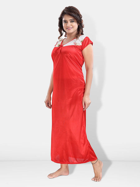 Be You Floral Printed Satin Maxi Nightdress with Robe