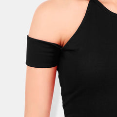 Be You Cold-Shoulder Cotton Crop Top