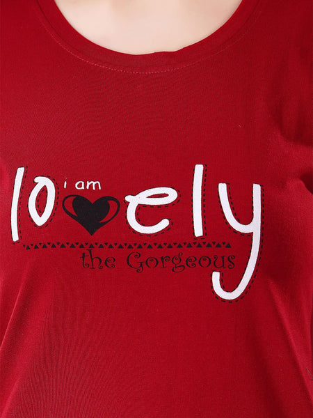 Be You Typographic Printed T-shirt Nightdress