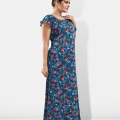 Be You Floral Printed Satin Maxi Nightdress