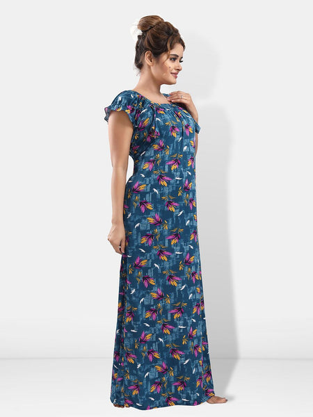 Be You Floral Printed Satin Maxi Nightdress