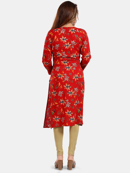 Be You Floral Printed Maternity Straight Kurta