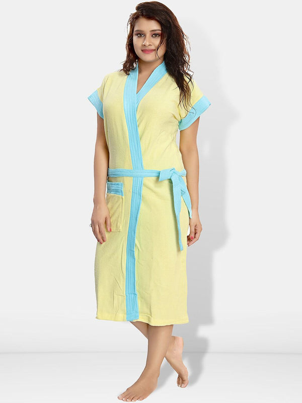 Be You Women Cotton Anti-bacterial Super Soft Bath Robe With Belt