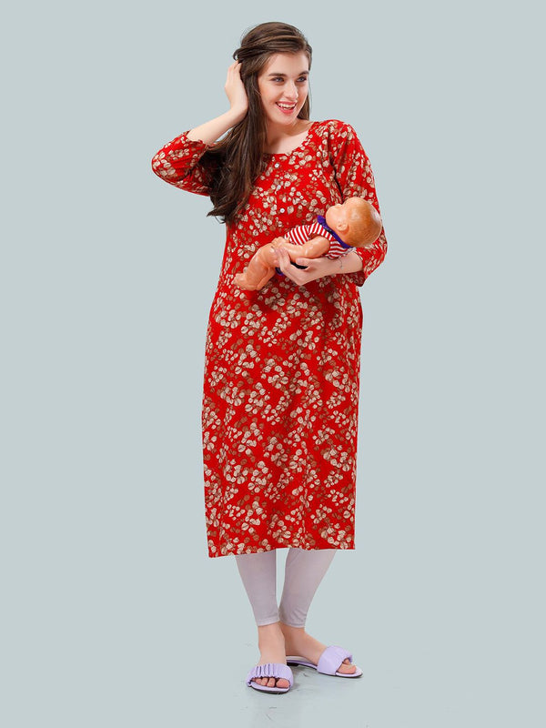 Be You Women Floral Printed Maternity Kurta