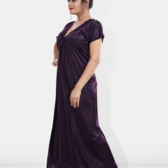 Be You Maxi Satin Wrap Nightdress With Robe