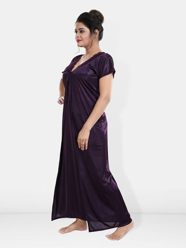 Be You Maxi Satin Wrap Nightdress With Robe