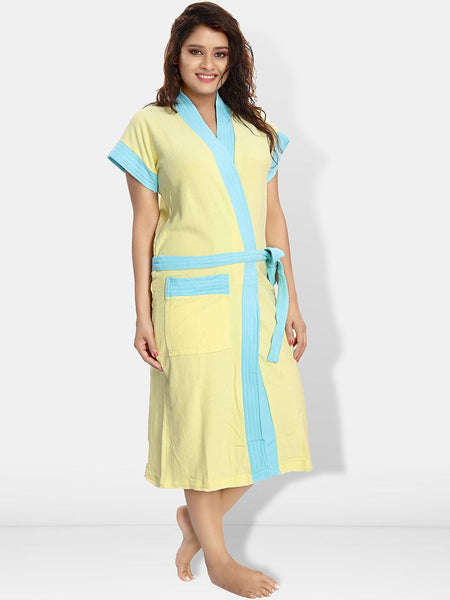 Be You Women Cotton Anti-bacterial Super Soft Bath Robe With Belt