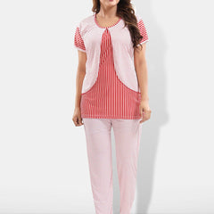 Be You Striped Satin Night Suit