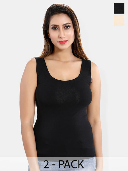Be You Women Solid Pack Of 2 Tank Tops