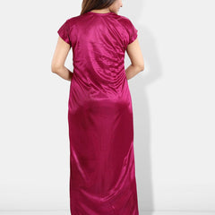 Be You Pack Of 6 Satin Maxi Wrap Nightdress With Lingerie Set