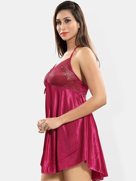Be You Satin Halter Neck Baby Doll