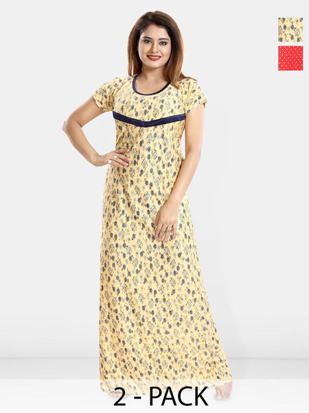 Be You Printed Maxi Nightdress Pack Of 2