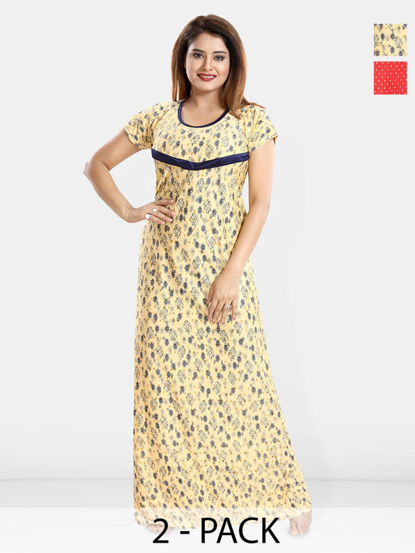 Be You Printed Maxi Nightdress Pack Of 2